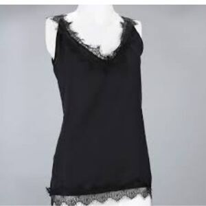 NWOT Women Frill Lace Sleeveless Blacktop Size S